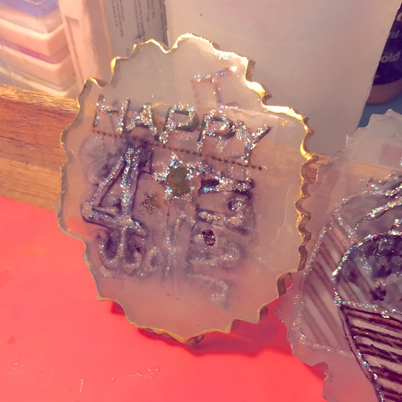 Let’s Celebrate w/ this adorable 4-piece coaster set and stand. Specify colors + - Picture 12 of 15